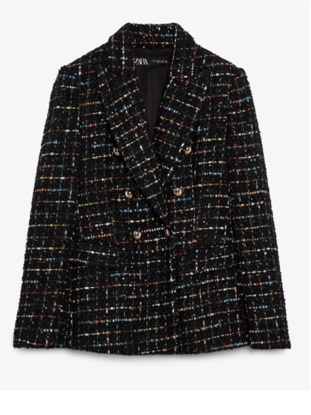 Zara Bloggers DOUBLE BREASTED TEXTURED WEAVE JACKET Size XL - Picture 2 of 12